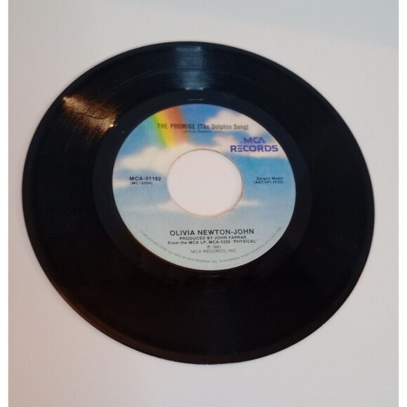 Olivia Newton John- Physical/The Promise - 45rpm Record - No Sleeve - Picture 2 of 2